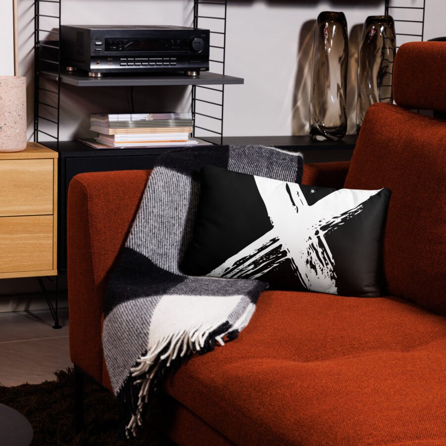 Couch pillow "Black X" high quality - Image 4