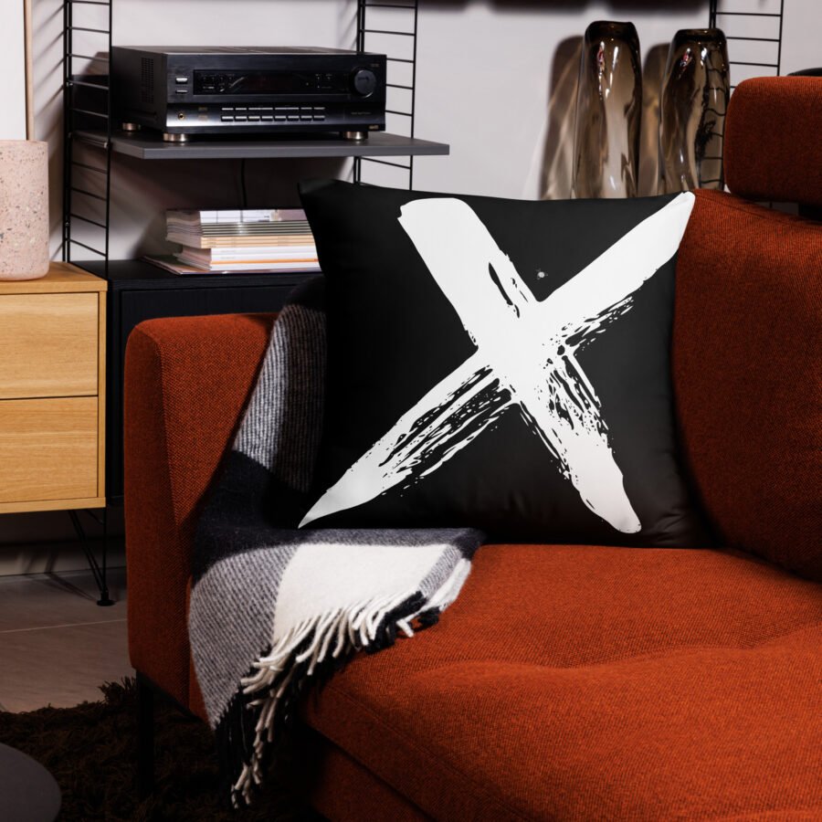 Couch pillow "Black X" high quality - Image 6